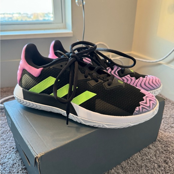 Adidas black pink and green sneakers new without box - Picture 2 of 5